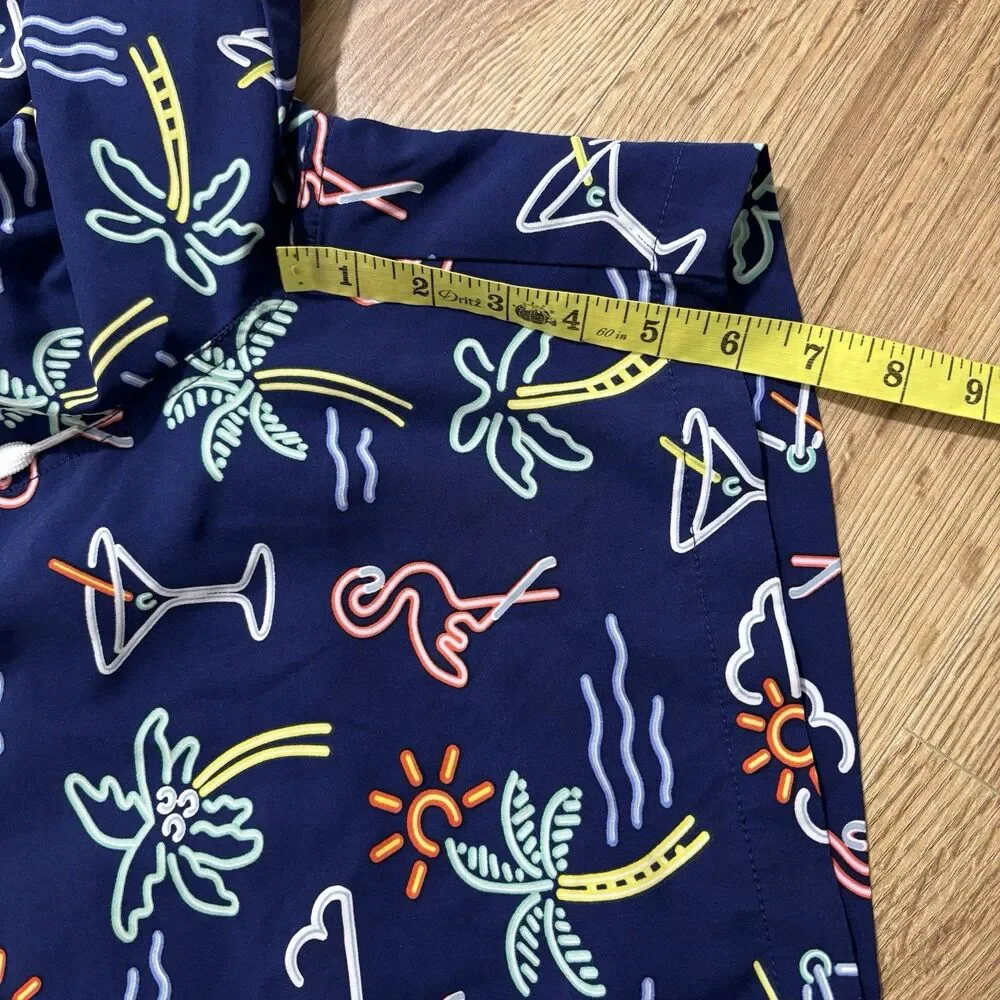 Chubbies Swim Trunks Men’s XXXL 5.5” ‘The Neon Lights’ Blue Beach Tropical